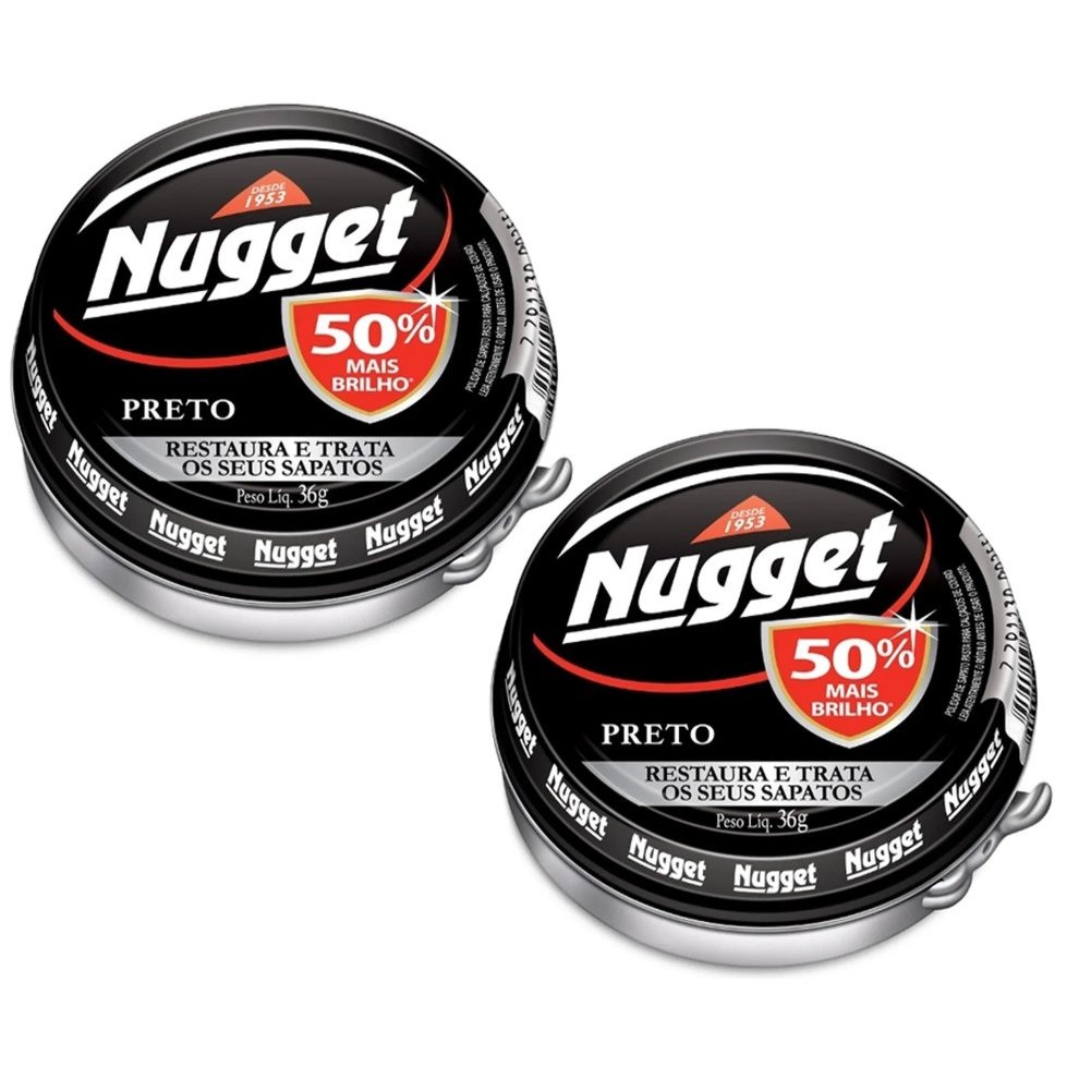 Pasta para Calçados Nugget Preta kit 2 unidades 36g