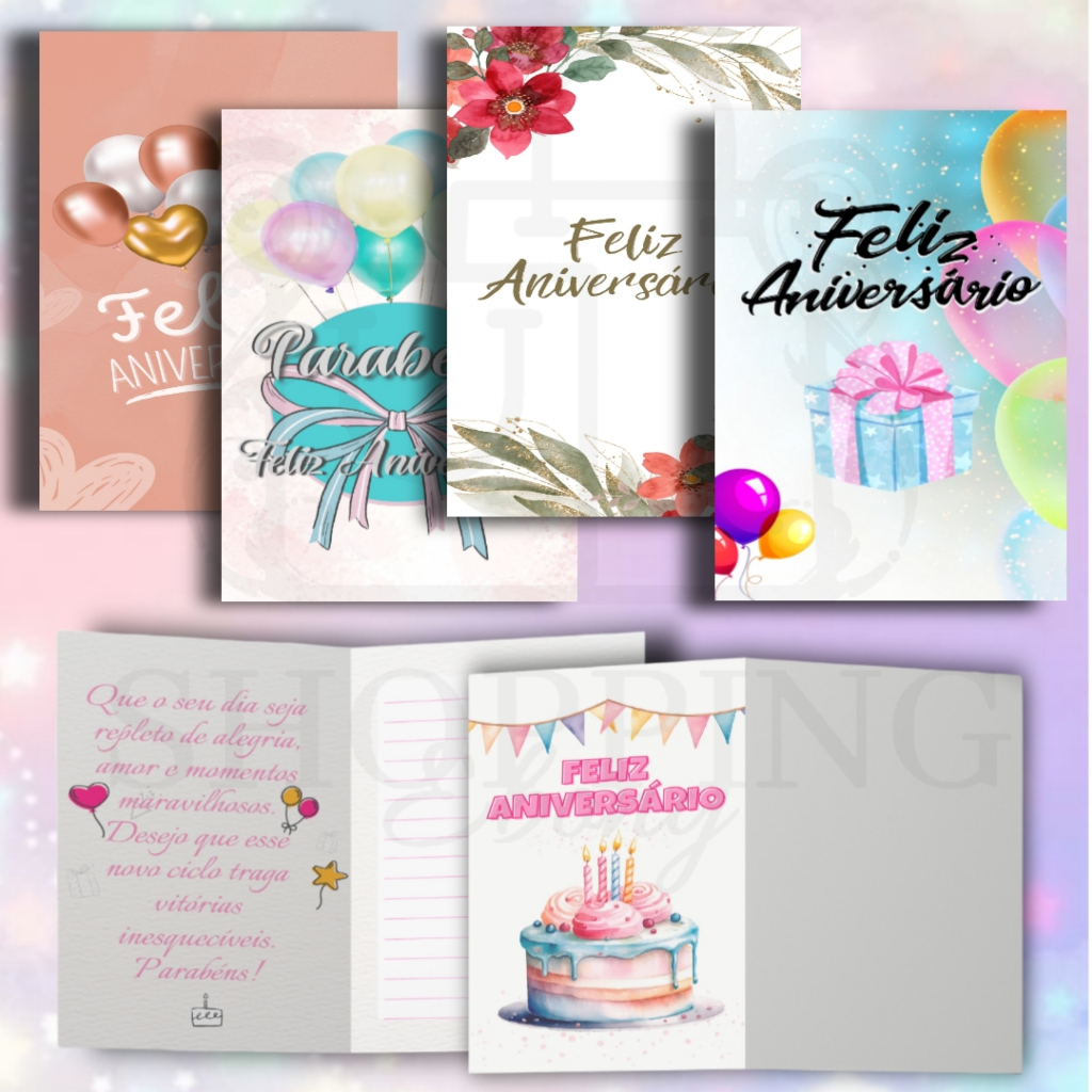 Cartões de Aniversário - TAG Aniversário - Cartão Feliz Aniversário Para Presente em Oferta na Shopee