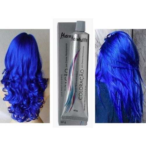 Cabelo Azul | Tinta de Cabelo Azul Coloração + Ox10 90ml