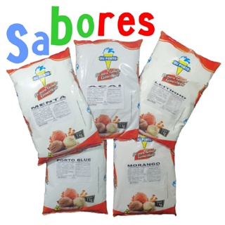 VÁRIOS SABORES Saborizante em Pó Para Sorvetes e Picolés Gelados e Comestíveis Du Porto 1Kg em Oferta na Shopee