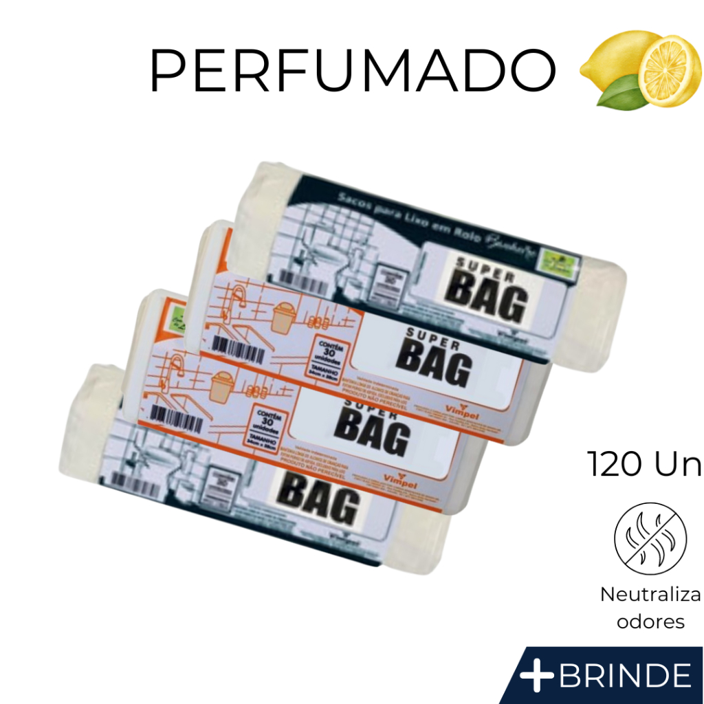 Kit 4 Saco De Lixo 120 Un Para Banheiro e Pia Perfumado 10 Litros em Oferta na Shopee