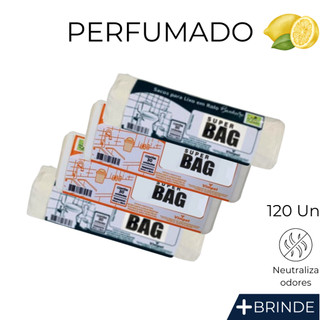 Kit 4 Saco De Lixo 120 Un Para Banheiro e Pia Perfumado 10 Litros