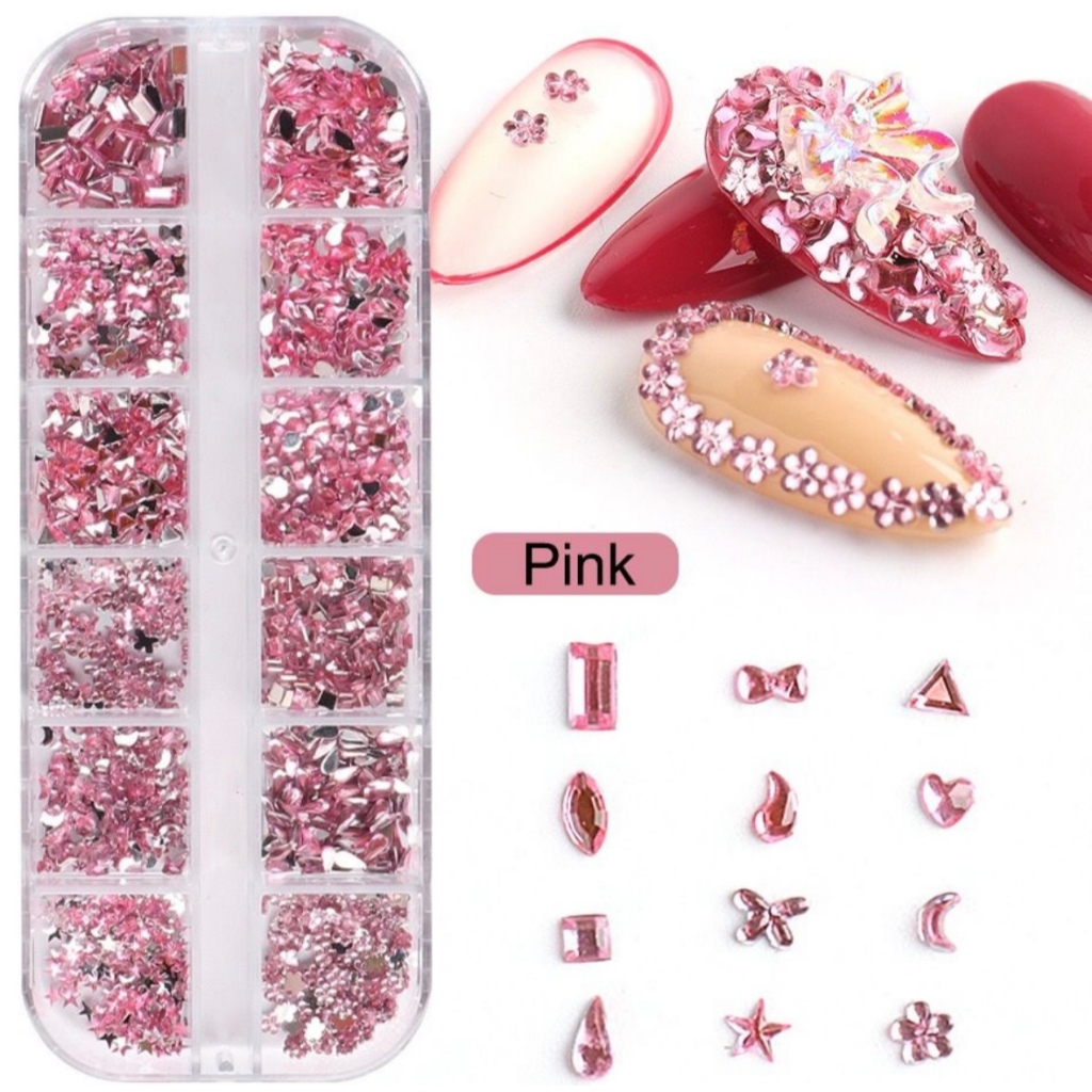 12 Grades Jóias De Unhas 3D De Luxo Arte Pinos Gemas De Cristal De Diamante Para Anéis Brinco