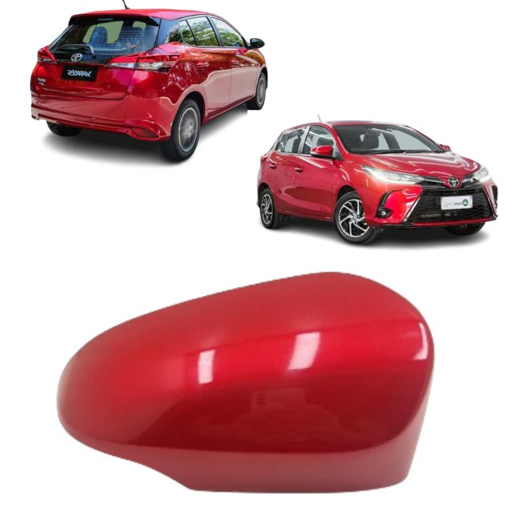 Capa Retrovisor Toyota Yaris Original Vermelho Metálico Lado Passageiro
