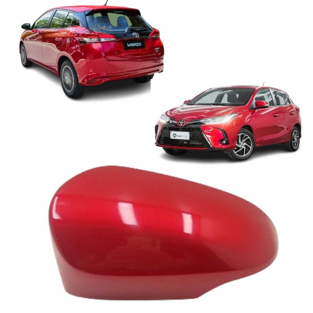 Capa Retrovisor Toyota Yaris Original Vermelho Furia Lado Motorista