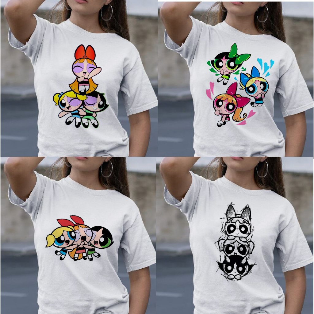 blusa camiseta feminina meninas superpoderosas, adulto e infantil, camiseta básica simples unissex plus size