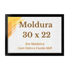 Moldura 30x22 P/Mini Puzzle Quebra Cabeça 500 Peças Quadro Com Vidro 22x30