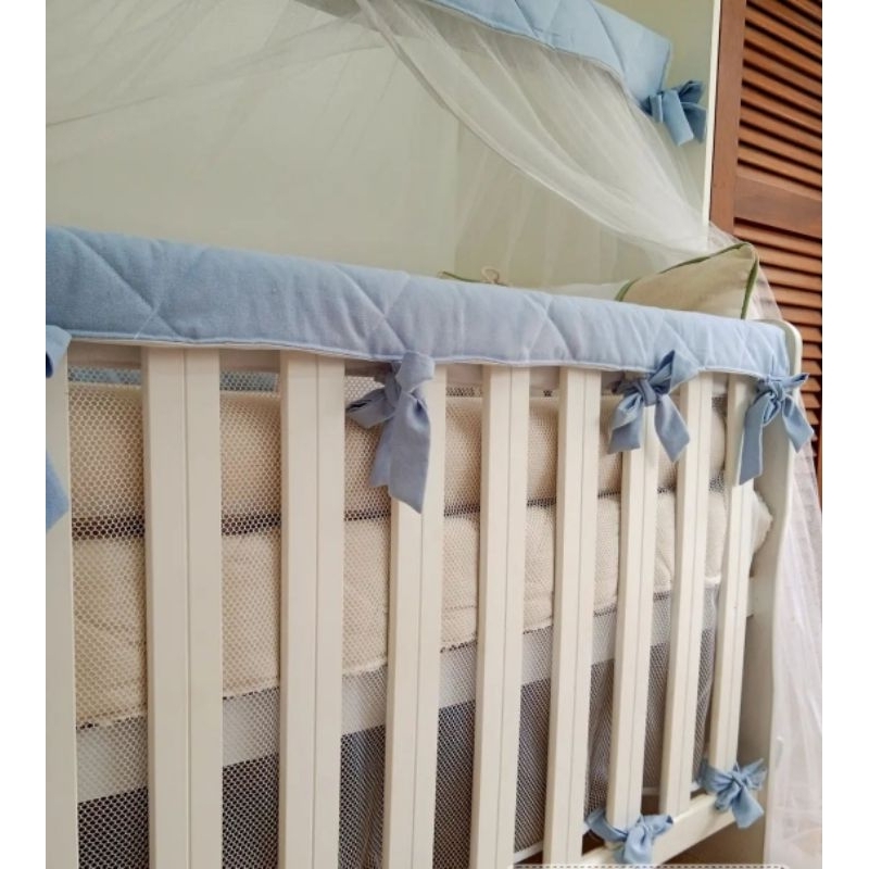 2 coberturas p/ grade + Tela respirável protetor de grade de berço kit berço coisas de maternidade em Oferta na Shopee