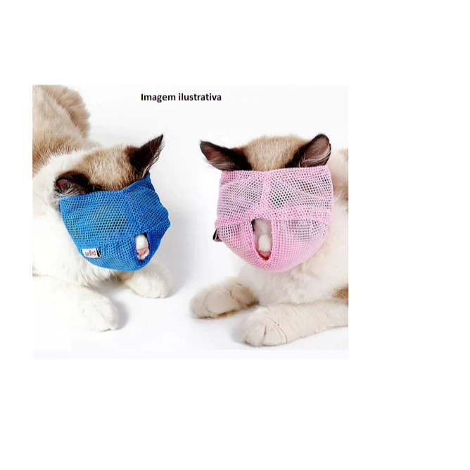 Focinheira Mascara Para Gatos Confortável Segura Ajustável Pet Cat Diversas Cores