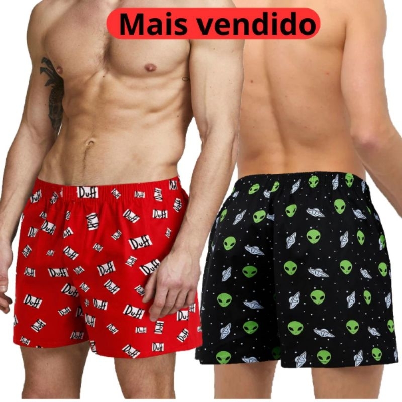 kit 2 pijama / Cueca samba canção masculino microfibra Poliester em Oferta na Shopee