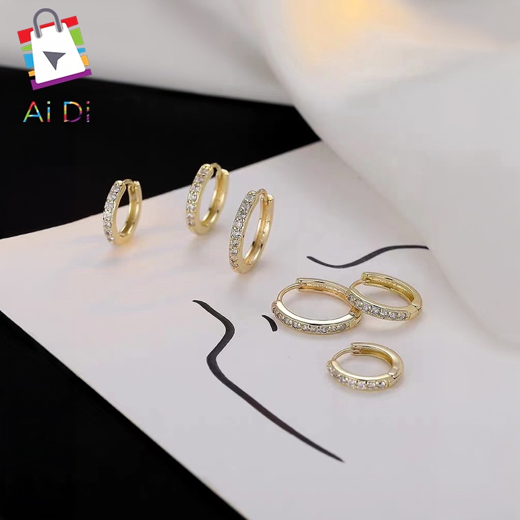 Conjunto de 6 brincos de argola em prata esterlina e ouro com zircônia hipoalergênica é um presente ideal para mulheres em Oferta na Shopee