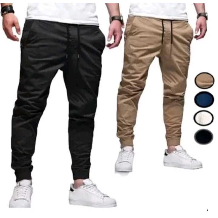 KIT 2 ou uma Calça Jogger Masculina Sarja ou jeans 4 bolsos com punho elástico streetwear
