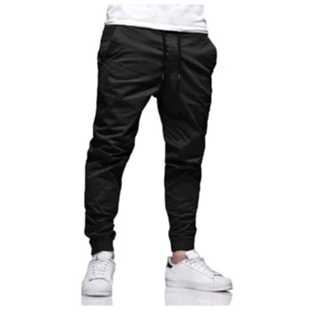 Calça Jogger Masculina Sarja ou jeans 4 bolsos com punho elástico streetwear em Oferta na Shopee