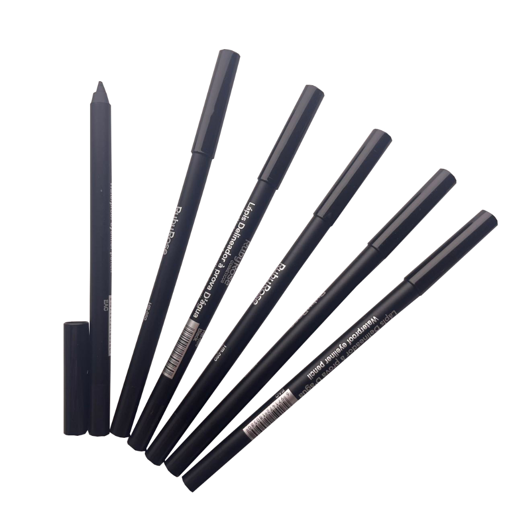 Kit C/2 unidades Lápis de Olho Delineador A Prova D'Água Preto Lapis Carbon Black Alta Pigmentação Ruby Rose HB-050 em Oferta na Shopee