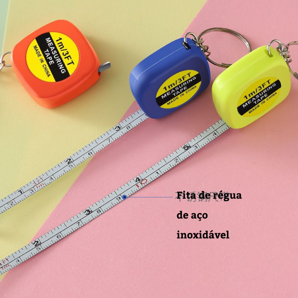 Kit 12 Mini Fita Métrica Retrátil De Chaveiro Fofa  Chaveiro Portátil Para Mochila