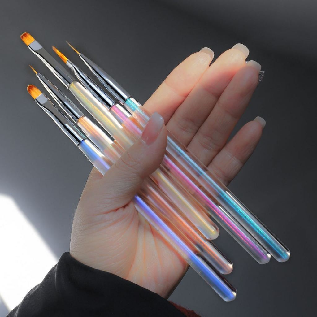 Kit 5 Pincéis para Decoração de Unhas Nail Art
