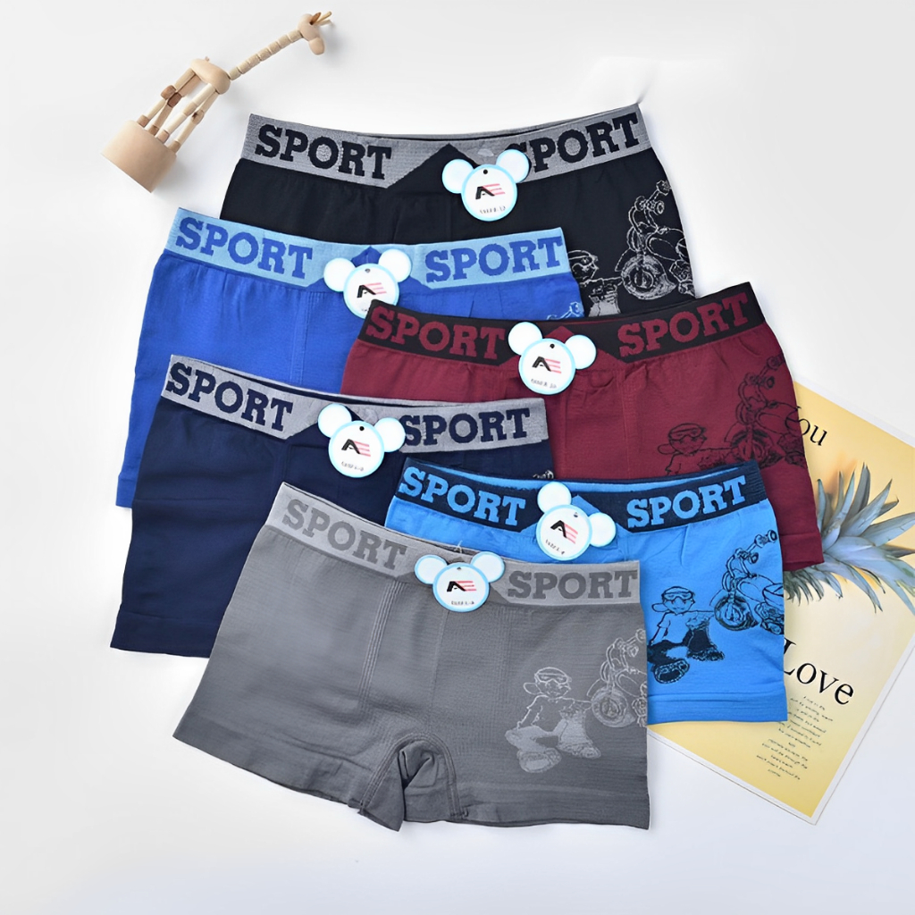 Kit com 3/6 Cuecas Box Boxer Infantil Juvenil MEN Criança Bebê Masculino Tam 02 a 16 Anos