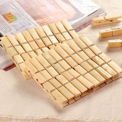 Kit Com 60/80/100 Unidades Prendedor De Bambu Pregador Pacote Prendedores Pregadores Roupas