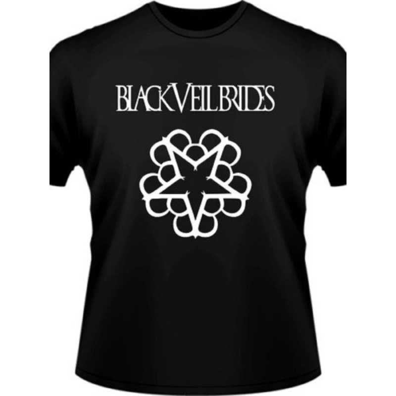 Camiseta Masculina Black Veil Brides Camisa Algodão Unissex Logo Banda De Rock Musica Show Fã Clube Blusa Casual Estampada Básica Tumblr Promoção