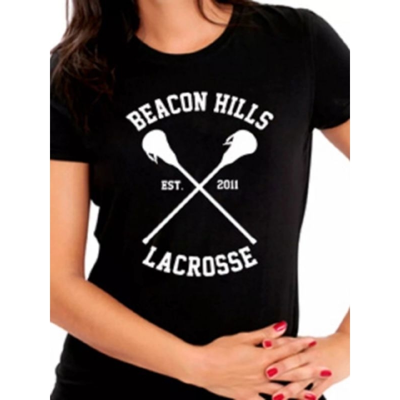 Baby look Teen Wolf Lacrosse Camiseta Feminina Algodão T-shirt Frases Stilinski 24 Camisa Escola Blusa Casual Estampada Básica Tumblr Promoção Envio Rápido