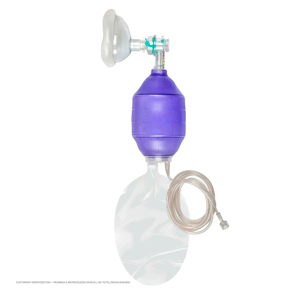 Reanimador Manual Pulmonar com Manômetro Adulto