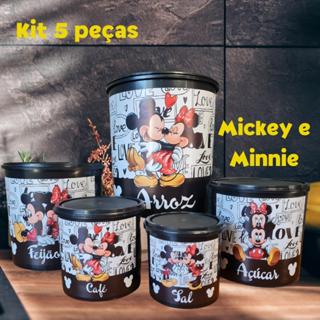 Kit Mantimentos plástico 5 peças Mickey e Minnie Love - Nova Coleção em Oferta na Shopee