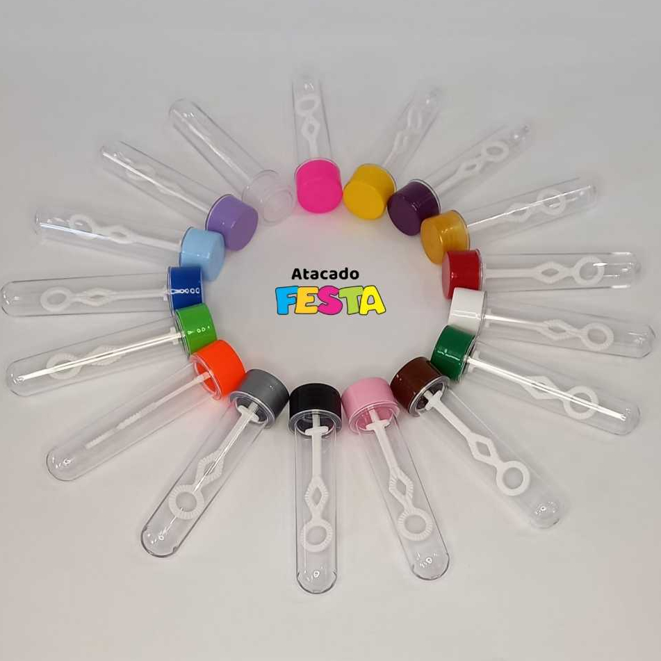 KIT com 70 unidades de Tubete  13 Cm C/ Stick De Bolha De Sabão.