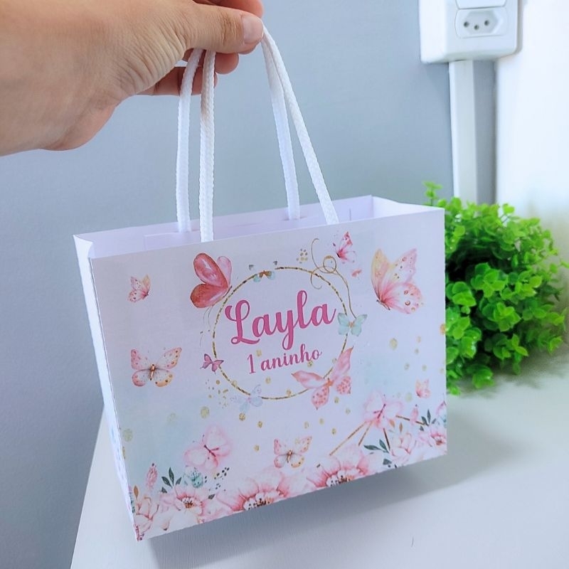 Sacolinha Personalizada Jardim das Borboletas- lembrancinhas personalizadas- aniversário