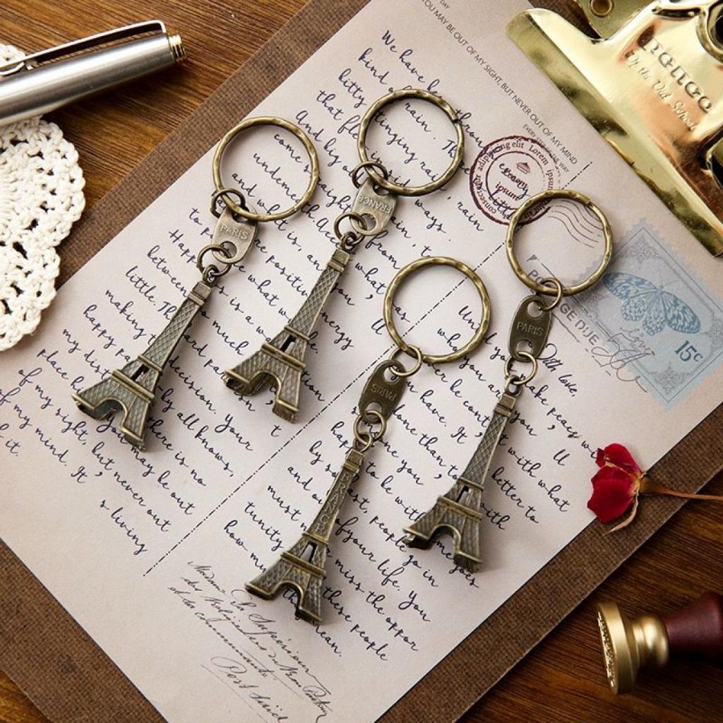 Kit 12\24 Chaveiros Torre Eiffel Cor Bronze e Prata