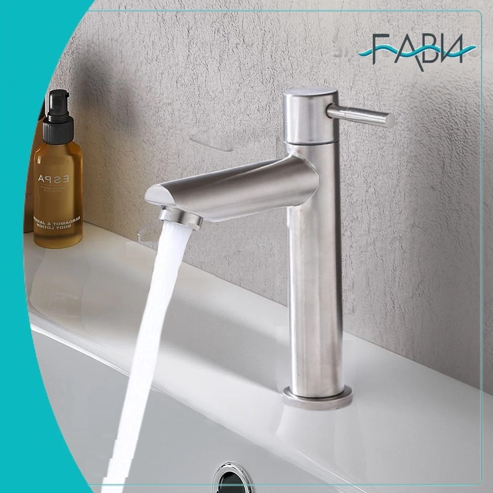 torneira para banheiro inox metal bancada Torneira fria simples para lavatório FABN