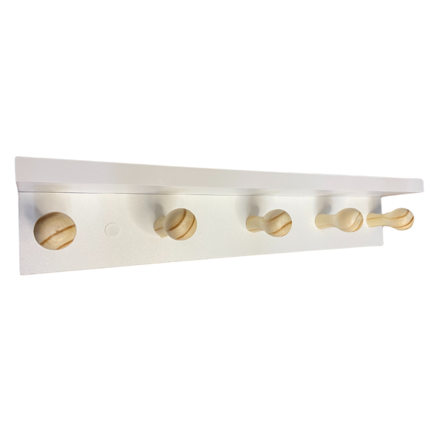 Melhor Cabideiro de Parede Para Roupas Branco Laminado Closet 100% MDF 5 Ganchos Maciço RESISTENTE
