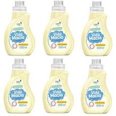 Kit 6 Amaciante de Roupa De Criança Bebe Vida Macia Camomila 500ml