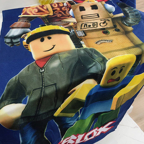 Toalha de Banho e Praia de Rosto e Mão Roblox Infantil GIGANTE Estampada de Algodão