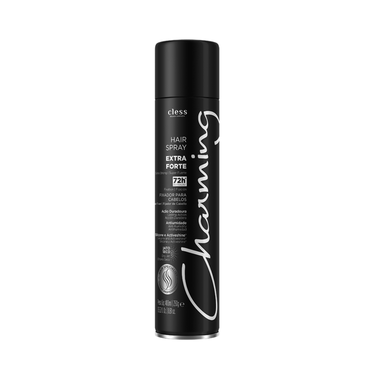 Spray Fixador Para Cabelo Charming Black Extra Forte Com 400ml em Oferta na Shopee