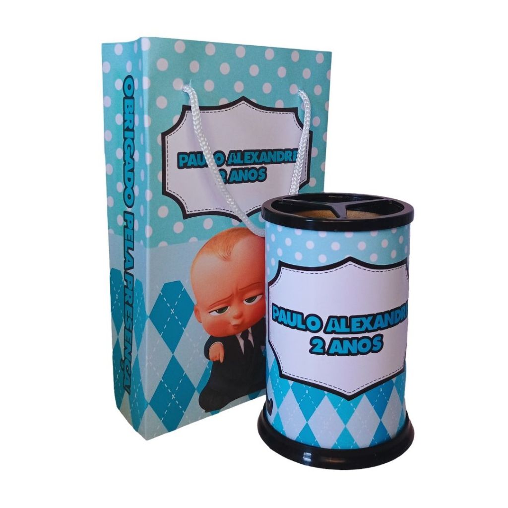 Kit Lembrancinha Personalizado O Poderoso Chefinho - Sacolinhas e Porta-Lápis