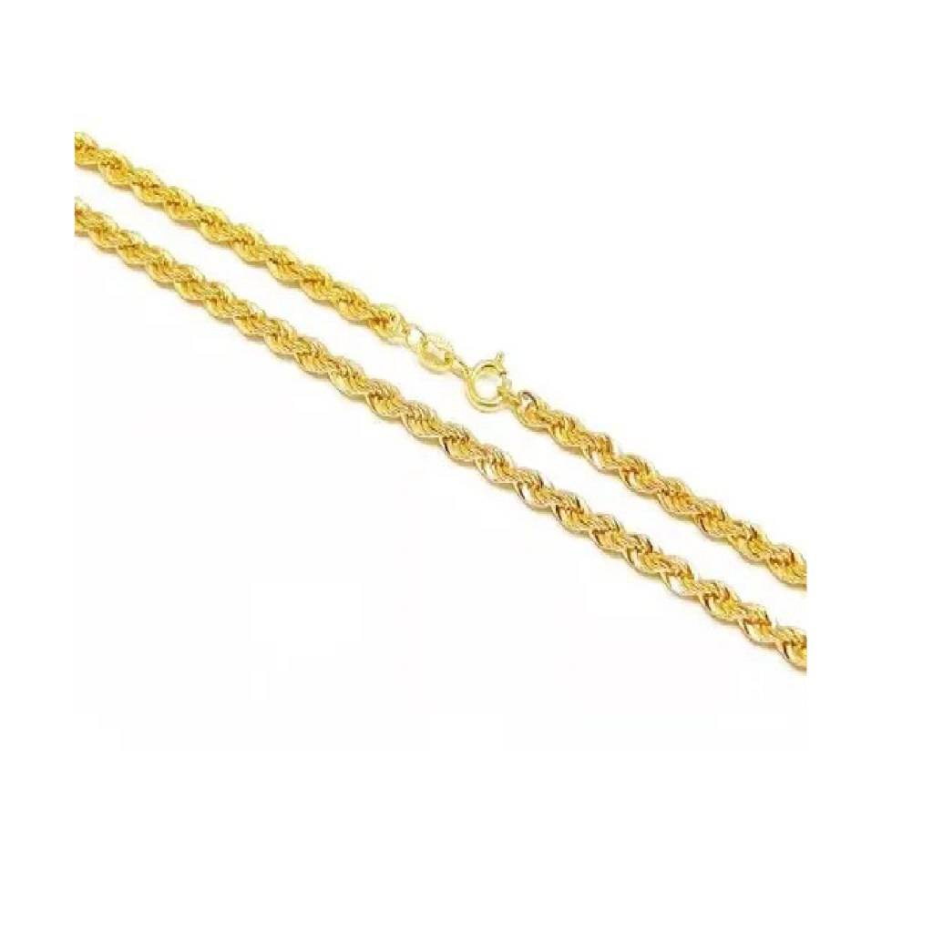 Colar Feminino Cordão Baiano Ouro 18k Cordão Torcido 45cm