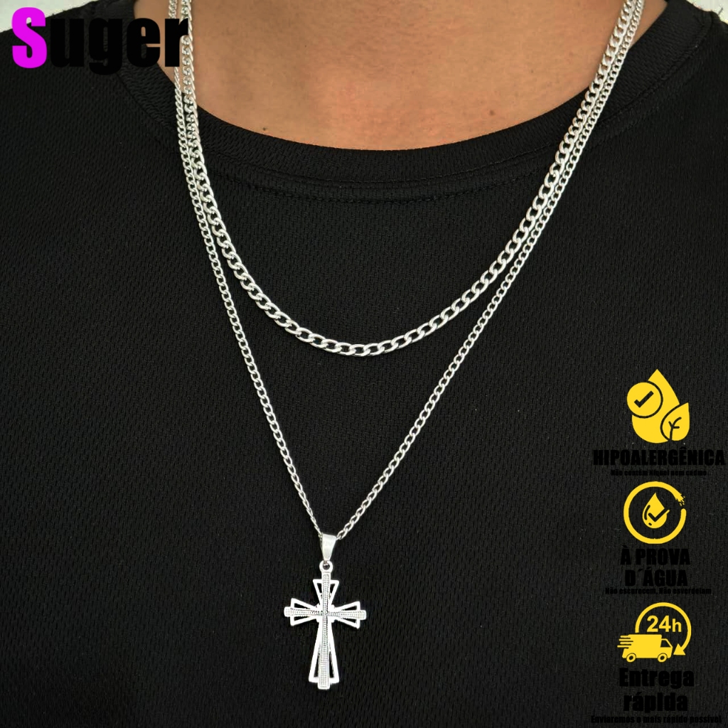 Corrente Prata Cruz: Onde Comprar | BuscaProdutos
