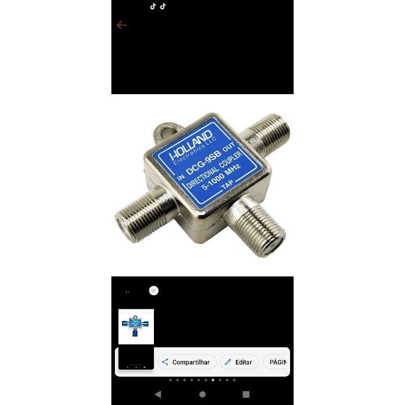 Tap Divisor de Sinal  9db Net Tv Hdtv Antena Satélite - Holland