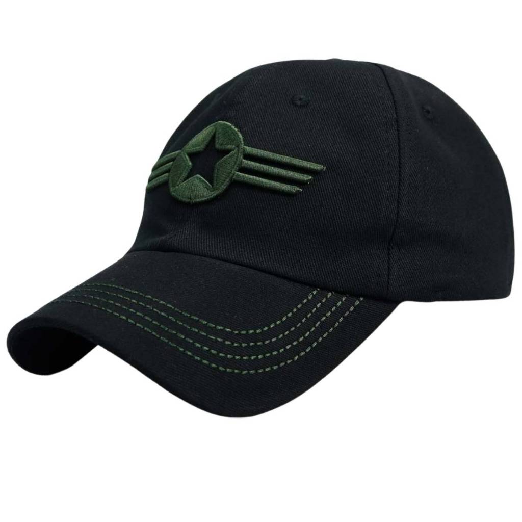 Boné Tático Militar Americano USA Army EUA Exército Ajustável Fivela Bordado Preto