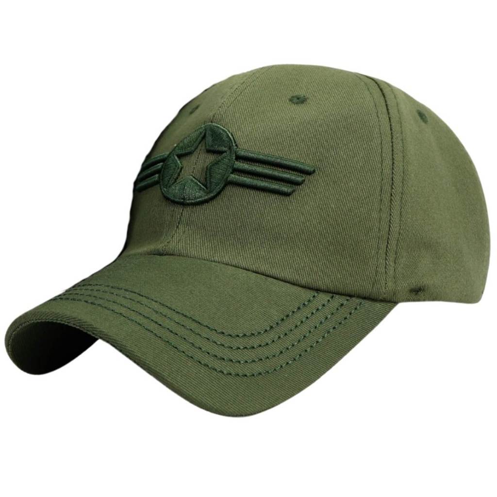 Boné Militar Americano USA EUA Army Camuflado Tático Bordado Ajustável Verde Oliva Airborne