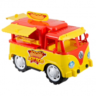 Kombi Carrinho Brinquedo Hot Dog Food Truck Detalhes Realistas - Kombica Retrô - Certificado INMETRO