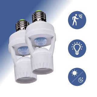 KIT 1/2/3/4 Sensores de Presença Com Fotocélula Para Lâmpada Soquete