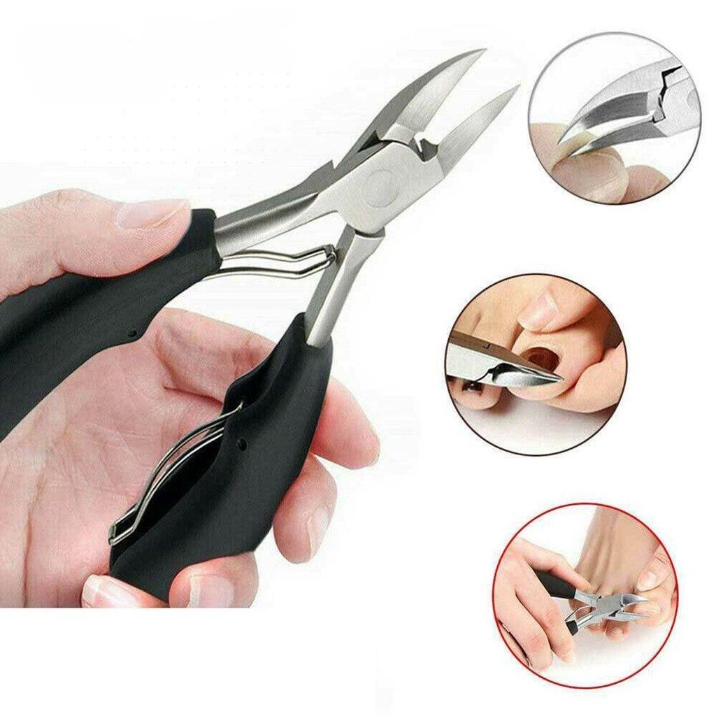 Alicate De Cortar Unha Mola Dupla Profissional Aço Inox Manicure Pedicure Desencravador de Unha Grossa Encravada