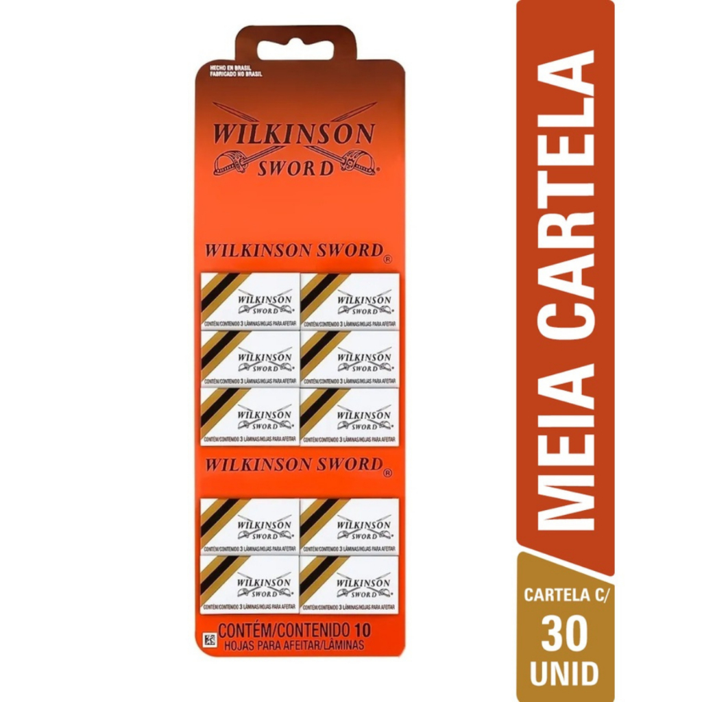 Lâmina De Barbear Gilete Wilkinson Cartela C/30un de Lãminas Original