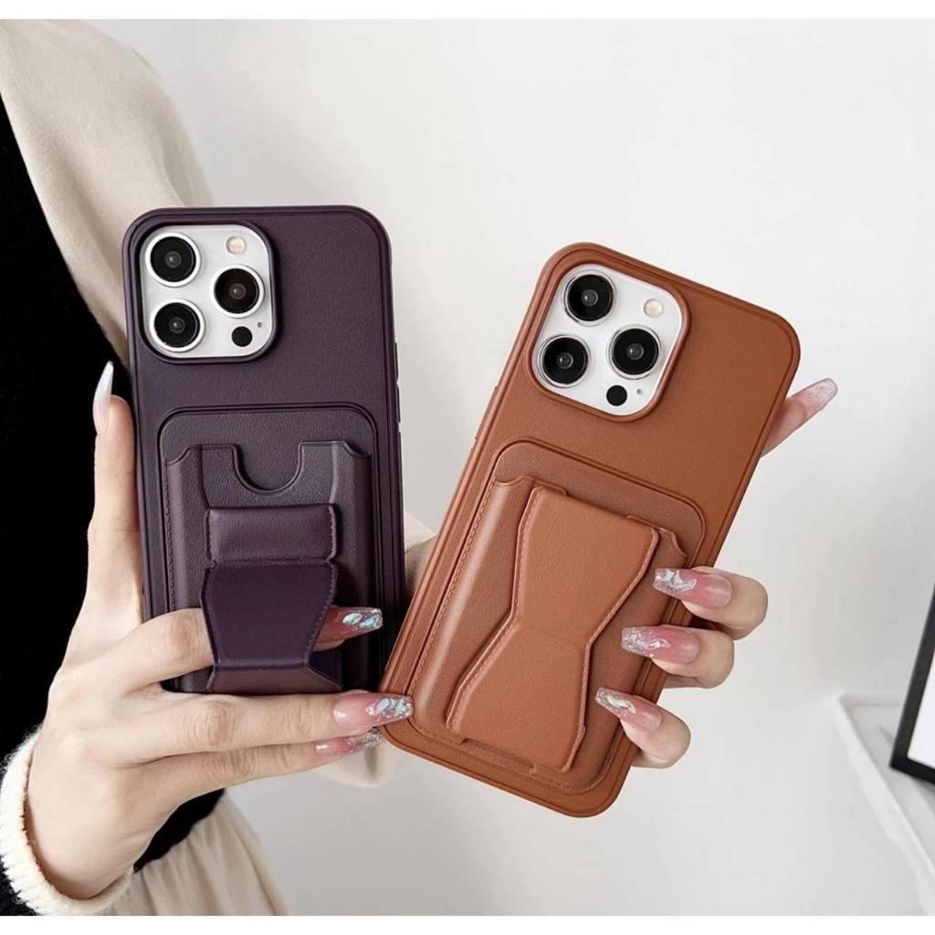 Capa tipo couro Com suporte + porta cartão Capinha de alta qualidade para iPhone 1112/13//13pm/14/14pro/14pm/15/15pm em Oferta na Shopee