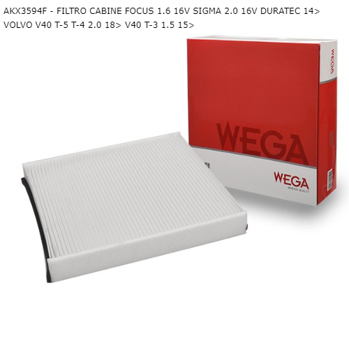 FILTRO CABINE FOCUS 1.6 16V SIGMA 2.0 16V DURATEC 14> VOLVO V40 T-5 T-4 2.0 18> V40 T-3 1.5 15>