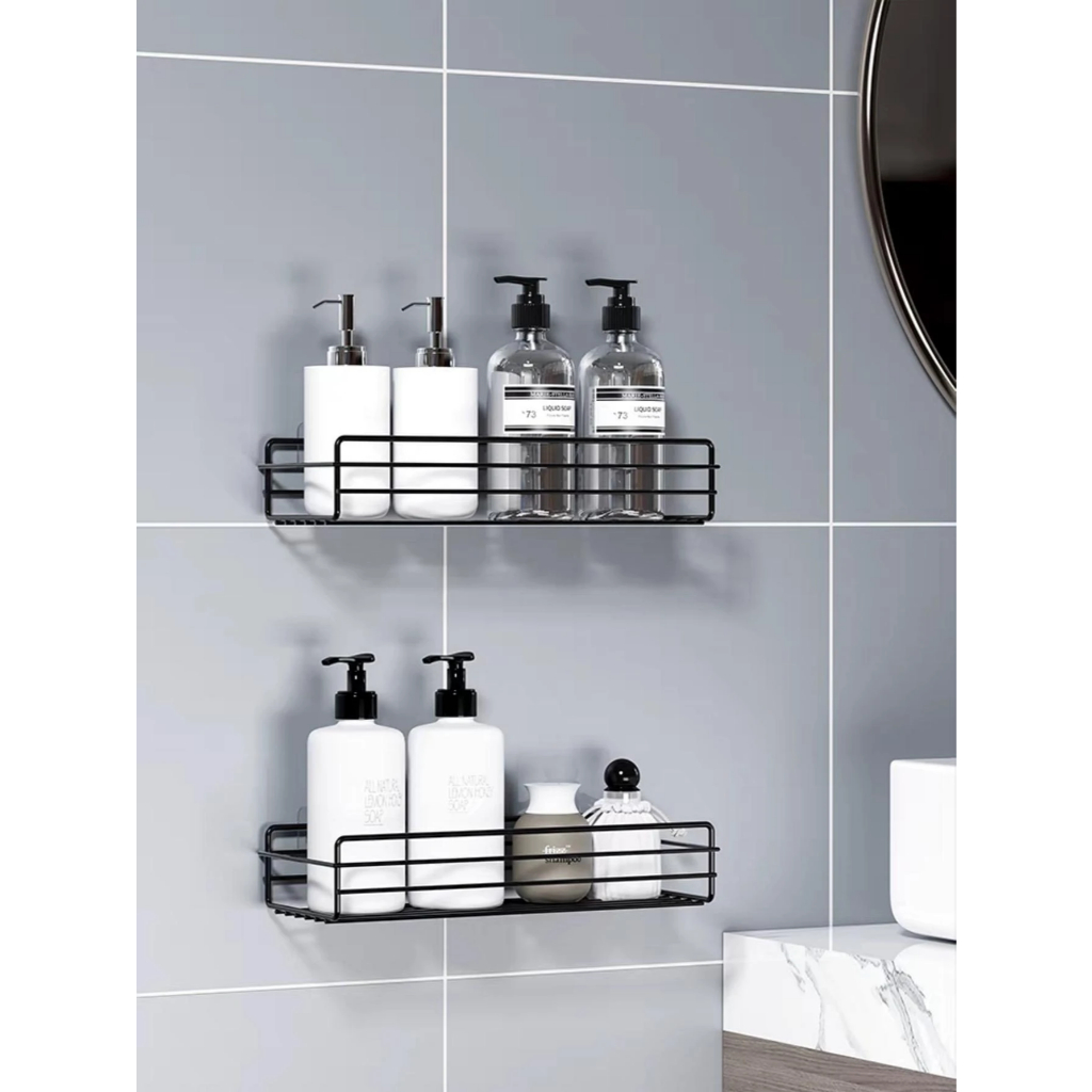 Kit 2 Prateleiras Suporte Com Alto Adesivos Para Parede Banheiro Cozinha lavanderia Shampo...