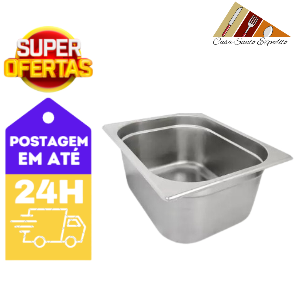 Cuba Gastronômica Gn 1/2x150mm Inox Para Réchaud Fritadeiras Buffet Self Service - CSE Import