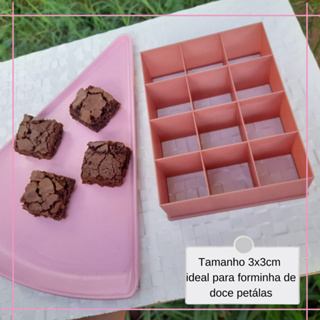 Cortador brownie 3x3 cm quadrado 12 cavidades 2cm profundidade    biscoito palha italiana massas confeitaria em Oferta na Shopee