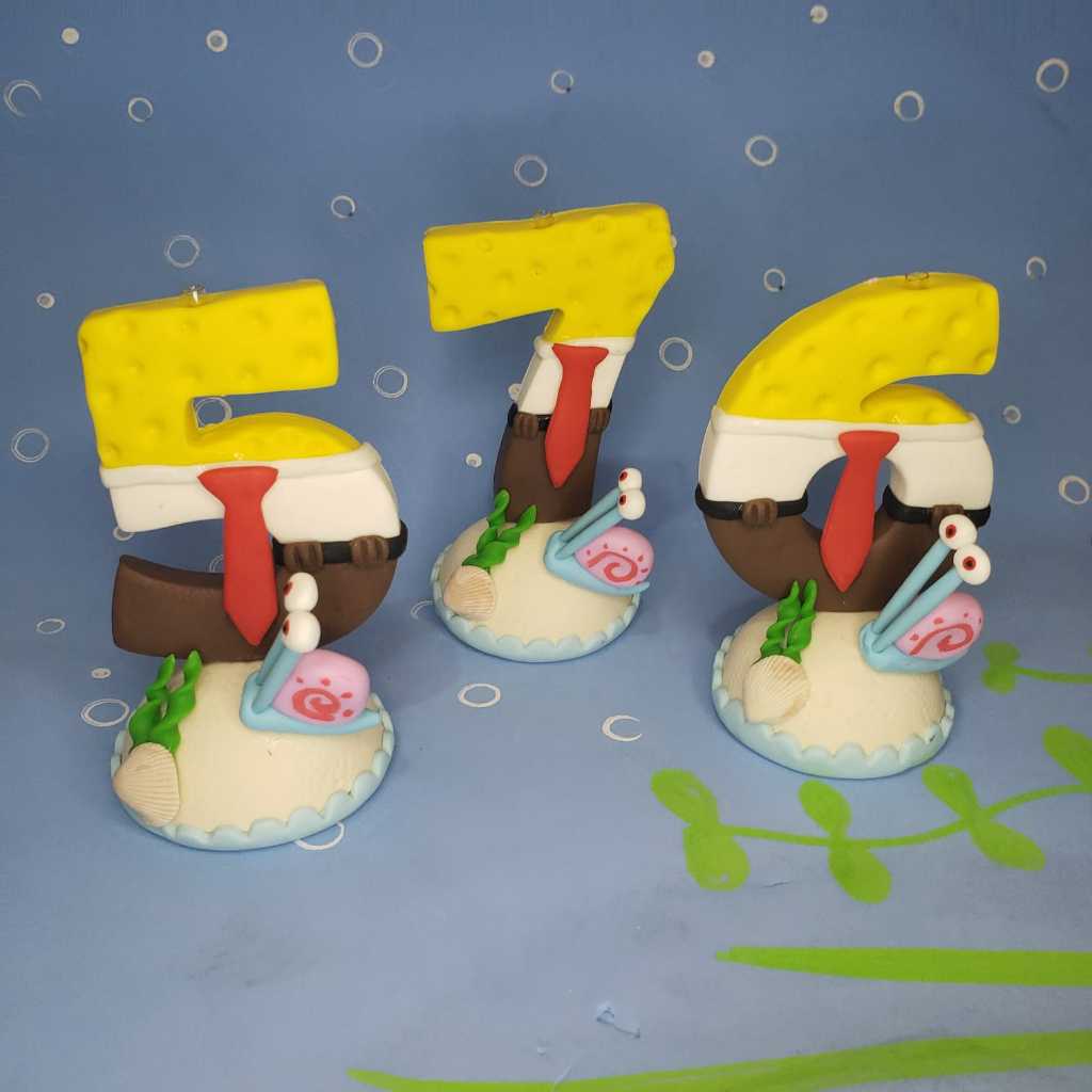 Vela Em Biscuit Bob Esponja em Oferta na Shopee